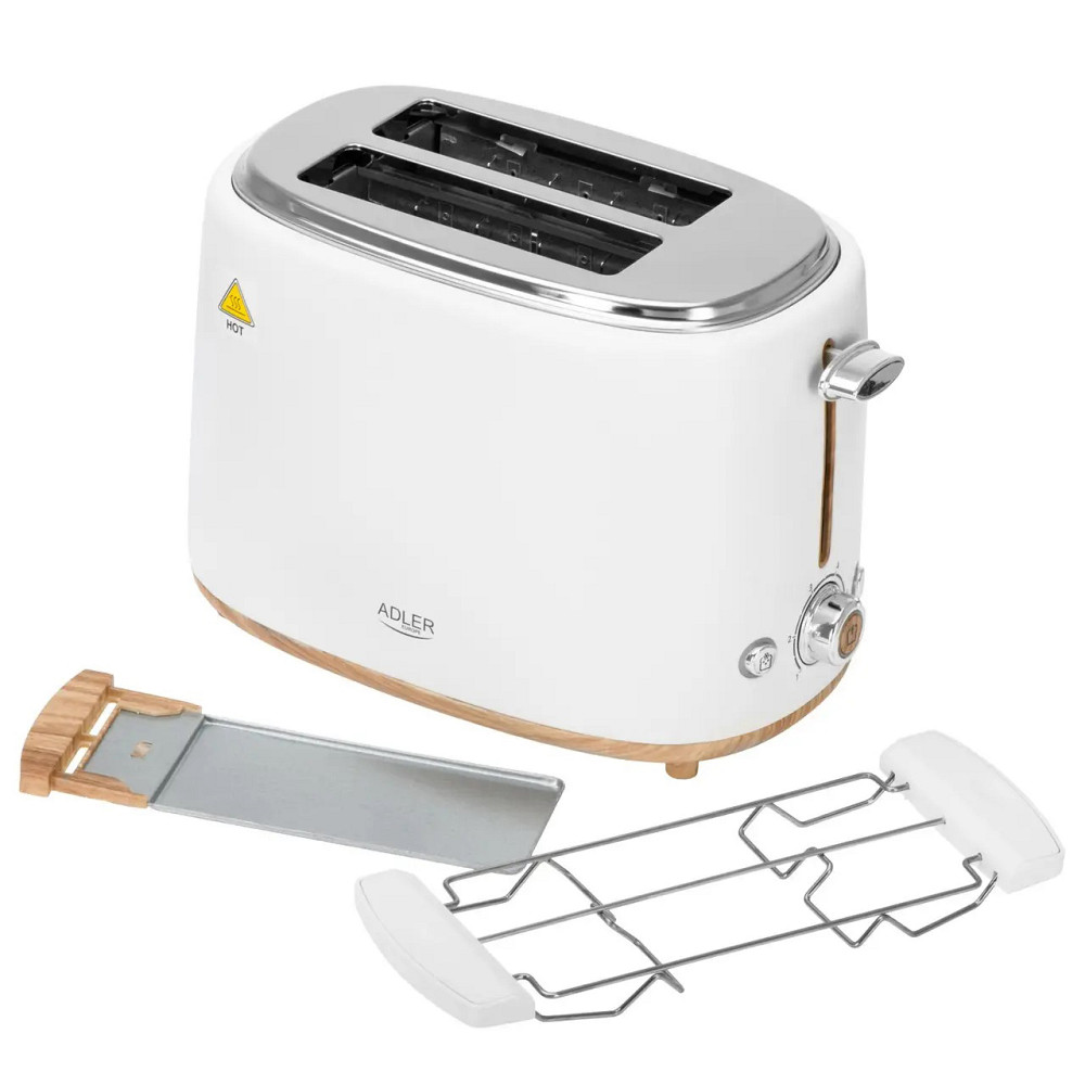 Тостер з решіткою для булочок Adler AD 3225, 6 рівнів обсмажування, 950 Вт PY-98 Львів - фото 1