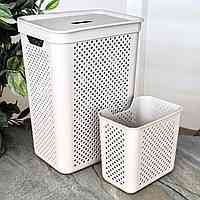 Корзина для белья 45 л с органайзером Simple какао Харьков