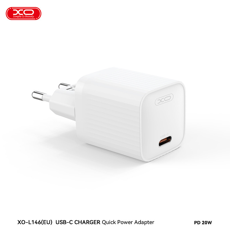 Мережевий зарядний пристрій XO L146 PD20W Single USB-C білий Львів - фото 3