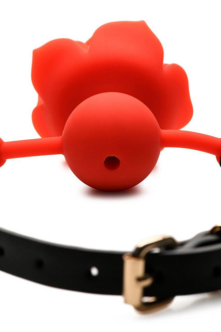Силіконовий кляп з трояндою Master Series: Blossom Silicone Rose Gag – Red Sex Aura Київ - фото 5