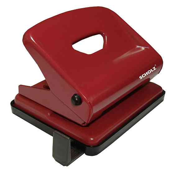 Діркопробивач металевий 25 арк. "Scholz" з лінійкою 8 см. червоний, 4318-01SCH, шт Київ