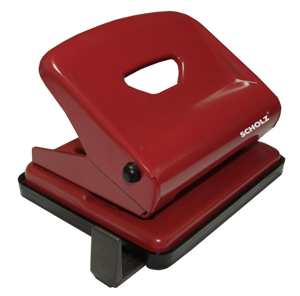 Діркопробивач металевий 25 арк. "Scholz" з лінійкою 8 см. червоний, 4318-01SCH, шт Київ - фото 1