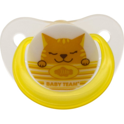 Пустышка Baby Team Ортодонтическая 6 м+ Котик (4824428032025) Винница - изображение 1