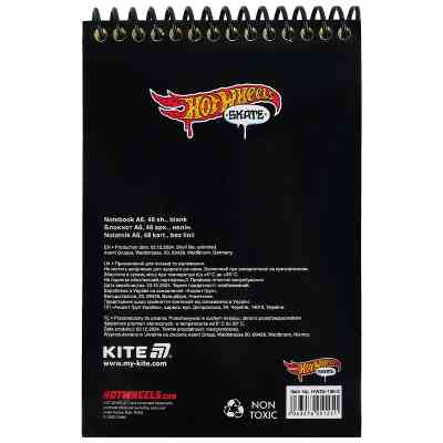 Блокнот Kite на спіралі Hot Wheels А6, 48 аркушів, нелінований (HW25-196-2) Вінниця