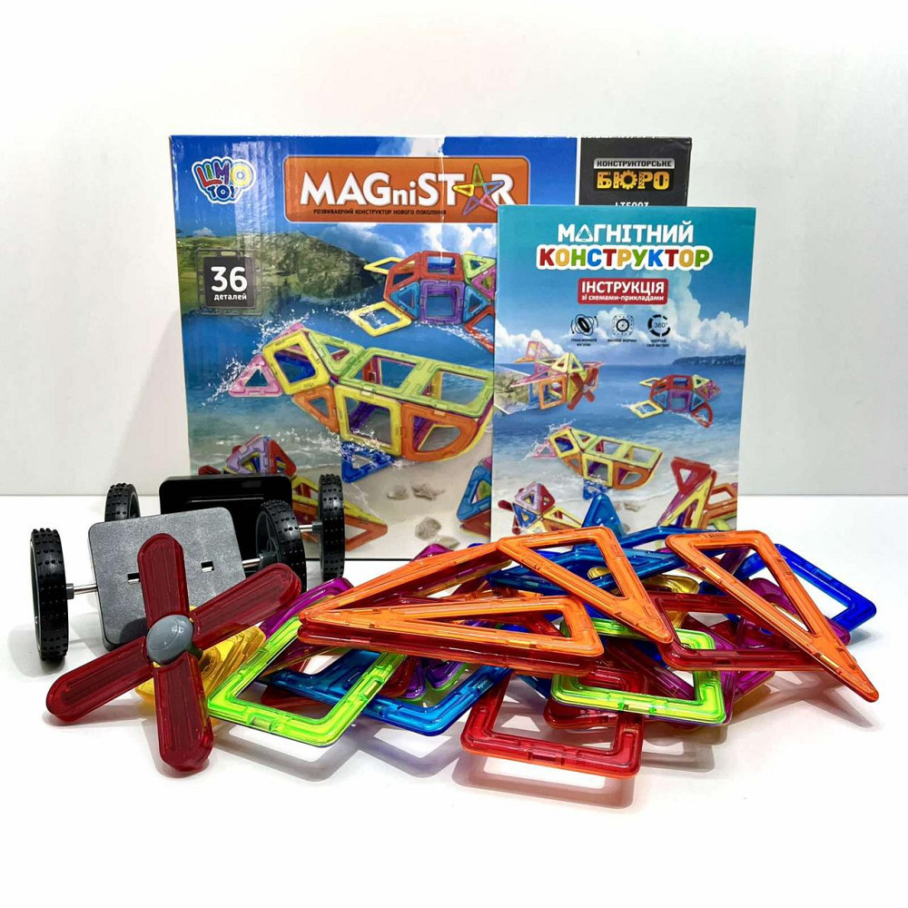 Конструктор магнітний Limo Toy Транспорт 36 деталей (LT5003) Чернигов - изображение 6