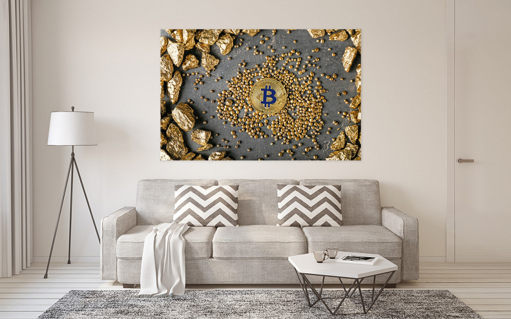 Картина холст в гостиную / спальню  Біткоін  MLP_24 50x100 см Киев - изображение 2