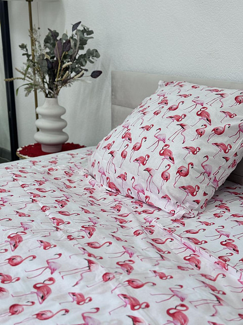 Ecotton Комплект постільної білизни Ecotton полуторний 147х210 см Фламінго білий Киев - изображение 3