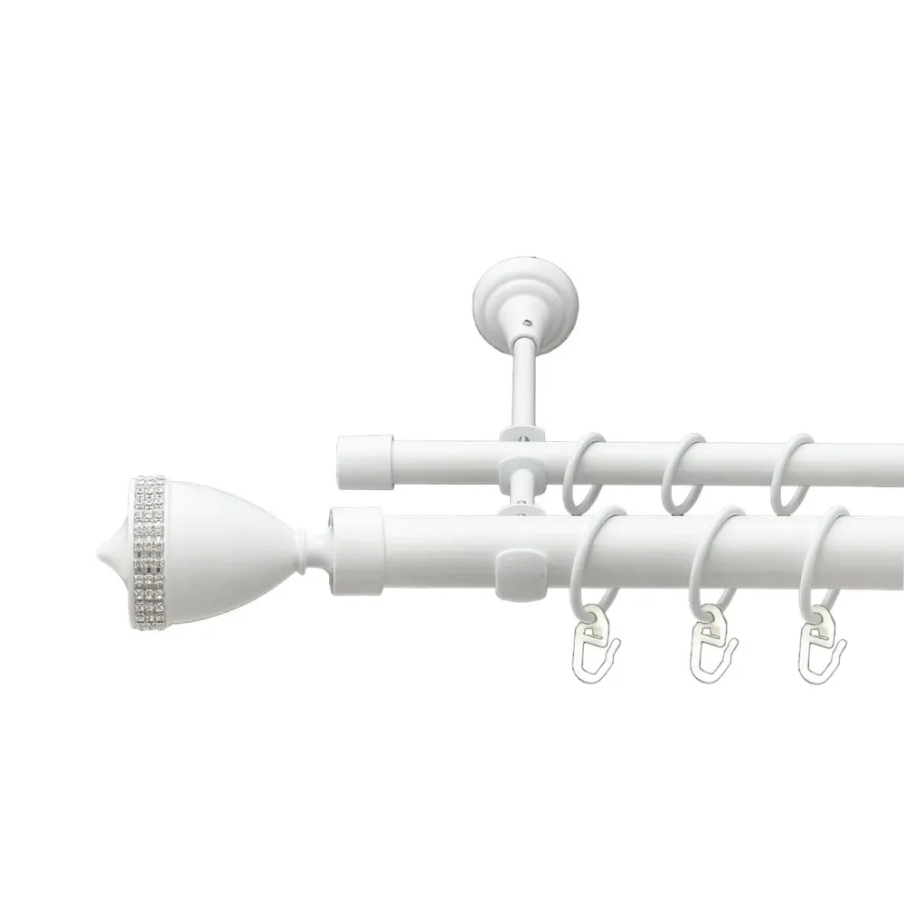 Карниз Orvit Етернія металевий дворядний відкритий гладка труба кільце металеве Арктіс 25\16 мм 160 см (00-00021045) Львів - фото 1