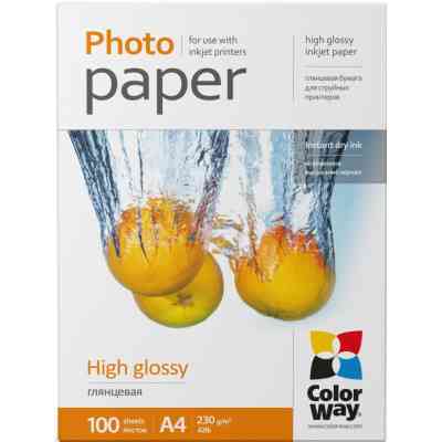 Фотобумага ColorWay A4 230г Glossy 100ст. (PG230100A4) Винница