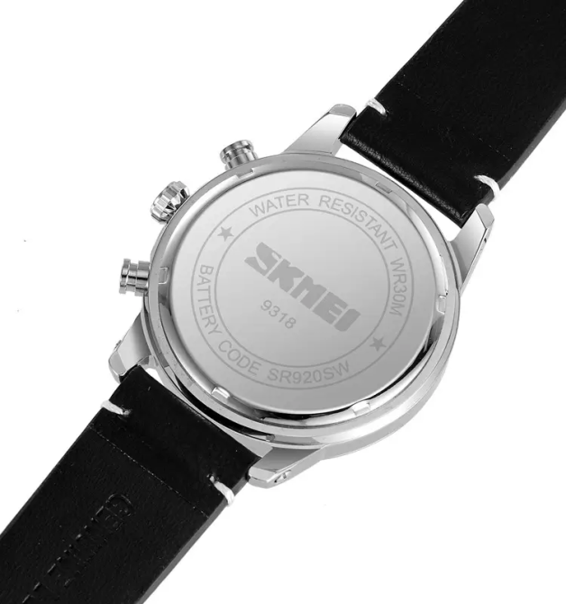 Годинник наручний класичний Skmei 9318 (Чорний з чорним циферблатом) Вінниця - фото 10