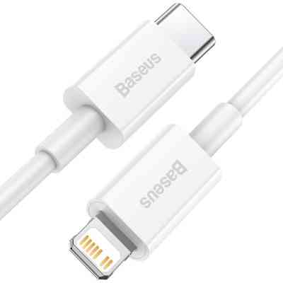 Дата кабель USB-C to Lightning 2.0m 20W white Baseus (CATLYS-C02) Вінниця