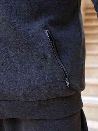 Мужской теплый костюм двойка трехнитка на флисе с мехом овчины Антрацит, 56 Одесса