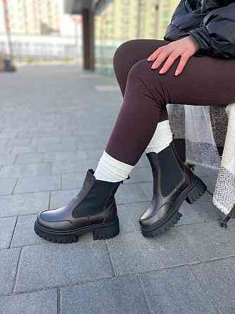 Edan Instruments Черевики жіночі EDAN шоколадні шкіра натуральна зима высота 13 см размеры 36-4 Коломыя