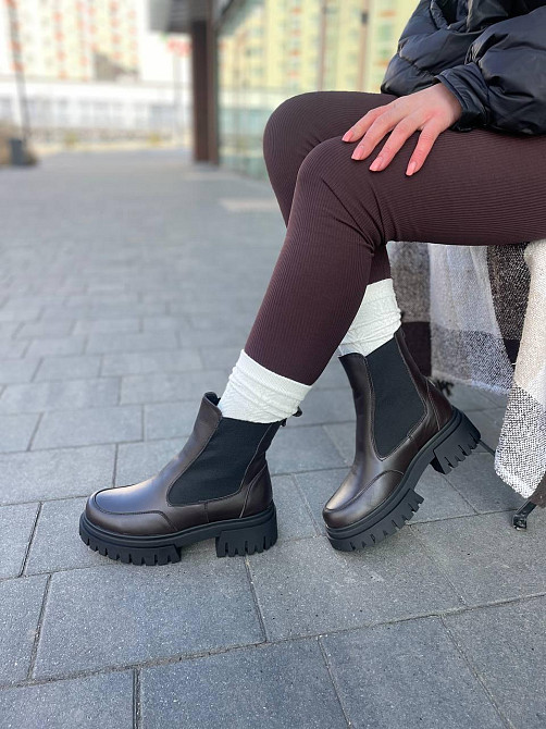 Edan Instruments Черевики жіночі EDAN шоколадні шкіра натуральна зима высота 13 см размеры 36-4 Коломыя - изображение 6