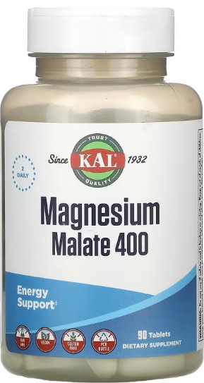 Малат магнію KAL Magnesium Malate 400mg - 90 tabs Київ - фото 1