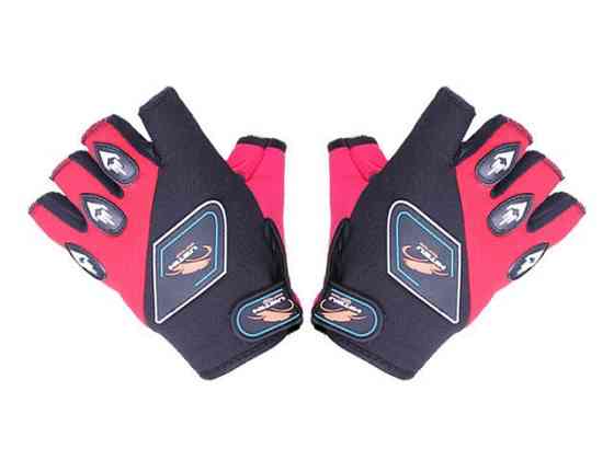 Мотоперчатки всесезонные без пальцев size L мембрана на липучке красные Мукачево