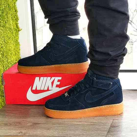 Кросівки Nike Force Високі Сині жіночі Форси Замшеві Найк (розміри: 37,38,39,40,41) Дніпро