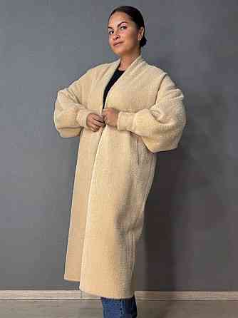 Кардиган женский Fancy Matinee 30740 ангора длинный с карманами, бежевый, one size Одесса