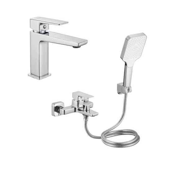 Акционный набор Lidz: Orion 001F Смеситель для раковины низкий LDORI001FCRM48091+Orion 006 Смеситель для ванны (c душевым Киев