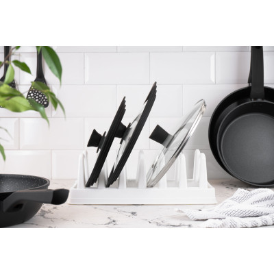 Аксесуар кухонний Ardesto Підставка для кришок, 35х15.2х11.7см, пластик, білий (AR4035L) Вінниця - фото 4