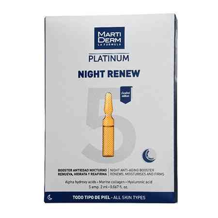 Мартідерм Нічні ампули для оновлення шкіри обличчя MartiDerm Platinum Night Renew 5 амп*2 мл Дніпро