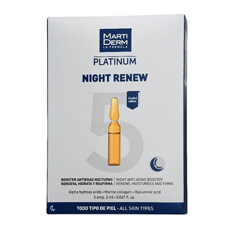 Мартідерм Нічні ампули для оновлення шкіри обличчя MartiDerm Platinum Night Renew 5 амп*2 мл Дніпро - фото 1