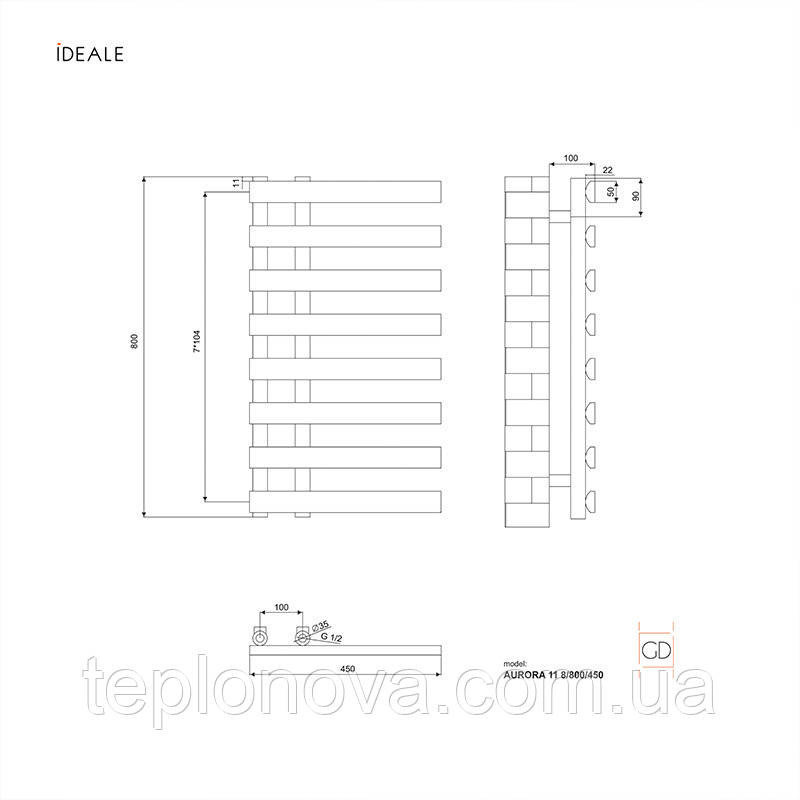 Рушникосушка Ideale біла Aurora 8/800/450 Чернівці - фото 4