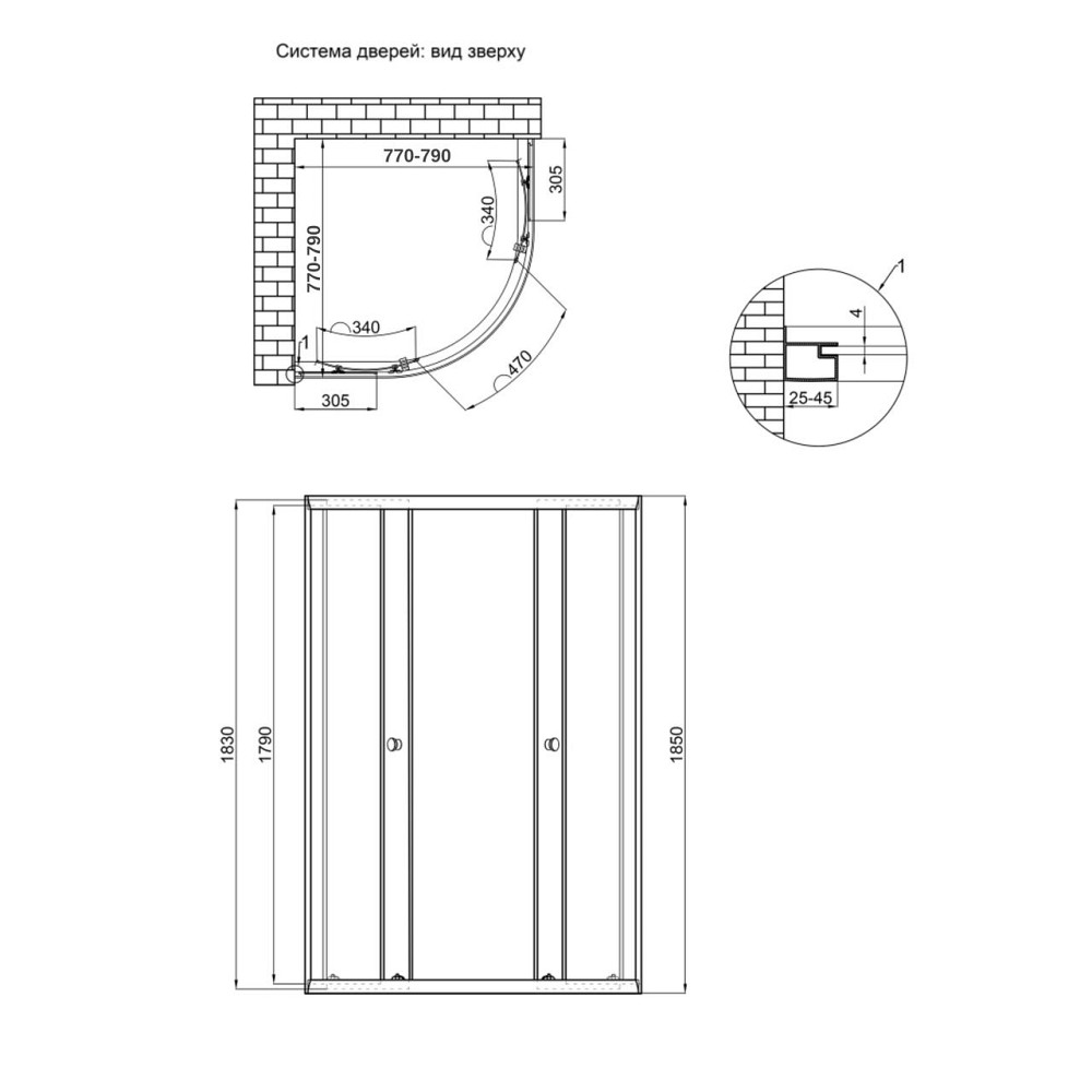 Душова кабіна Lidz Latwa SC80x80.SAT.LOW.FR, скло Frost 4 мм без піддона Київ - фото 8