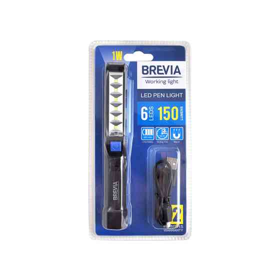 Ліхтар інспекційний Brevia LED Pen Light 6SMD+1W LED 150lm 900mAh microUSB Львів