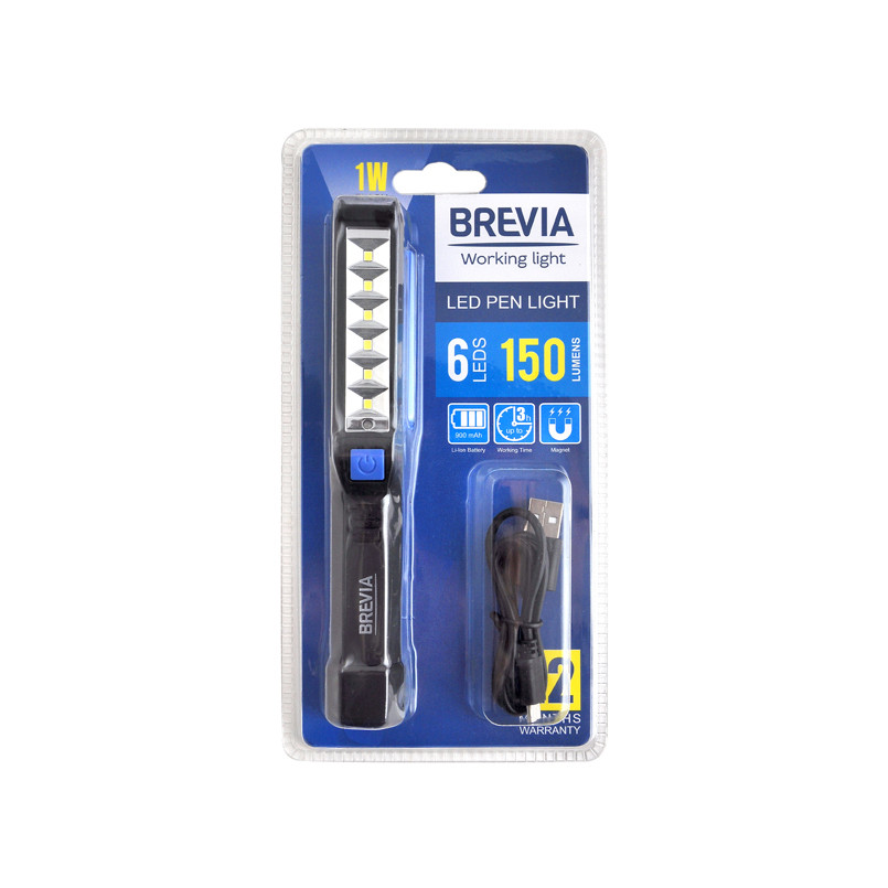 Ліхтар інспекційний Brevia LED Pen Light 6SMD+1W LED 150lm 900mAh microUSB Львів - фото 2