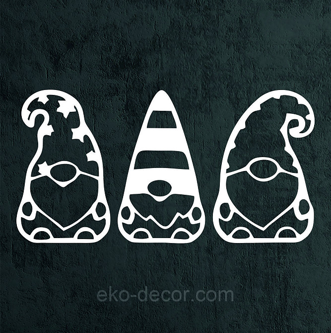 Декоративное настенное Панно «Гномики» Декор на стену 50*30 см-3 шт, Белый Киев - изображение 6