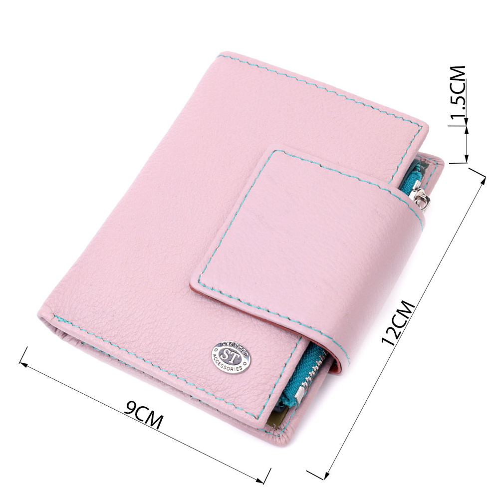 Цікаве портмоне з монетницею для жінок із натуральної шкіри ST Leather 19452 Бежевий Київ - фото 3