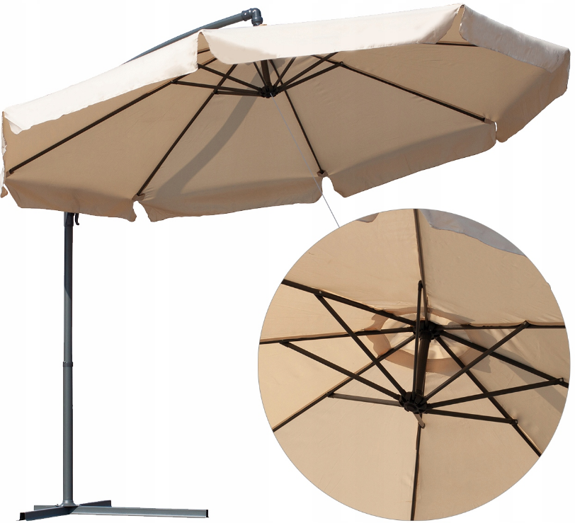 Парасолька садова 350x250см MalTec бежева з нахилом (Польща) Київ - фото 2