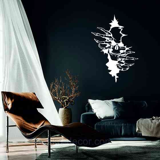 Декоративне настінне Панно «Скелет», Декор на стіну 90*62 см, Білий Київ