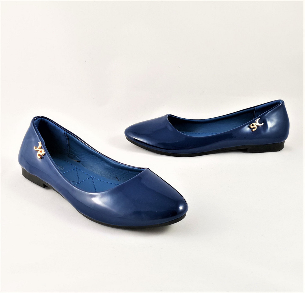 .Жіночі Балетки Літні Сині Лакові Мокасини Туфлі (розміри: 36,38,39) Дніпро - фото 7
