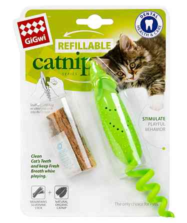 Іграшка для котів Мишка гумова GiGwi Refillable Catnip, гума, 16,5 см Київ