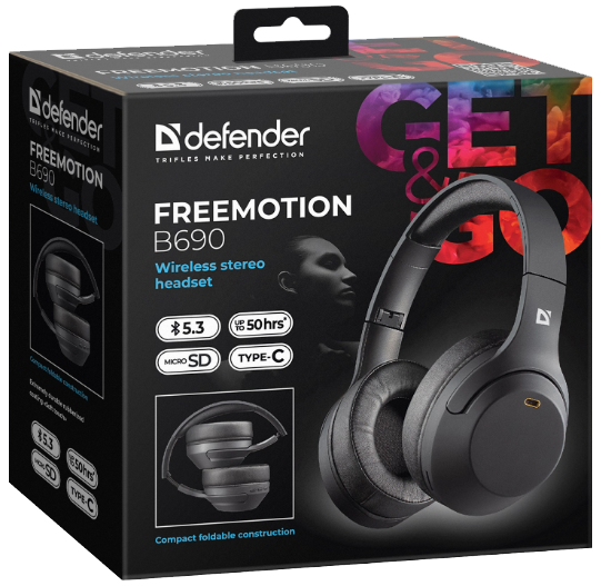 Гарнітура Defender FreeMotion B690 Bluetooth Black (63690) (7024921) Київ - фото 11