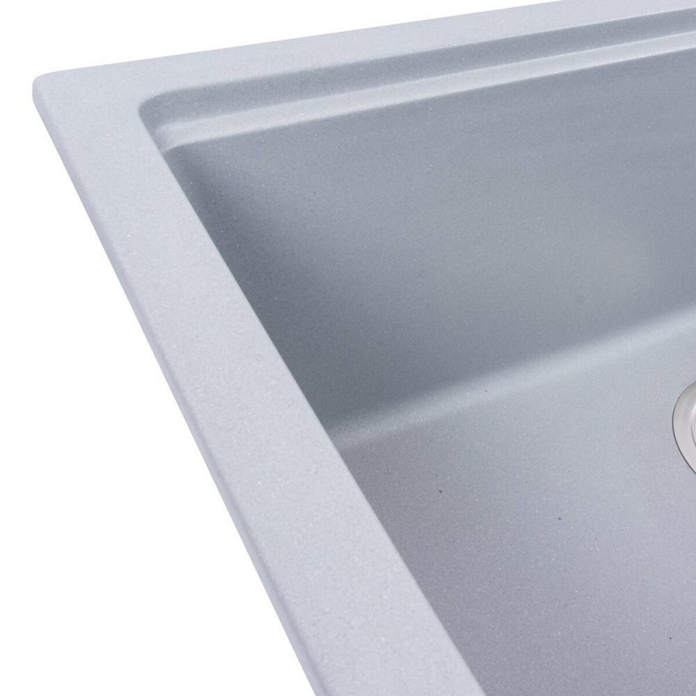 Гранітна мийка для кухні VALESO NIKA 7545 матова Сірий металік Коломыя - изображение 5