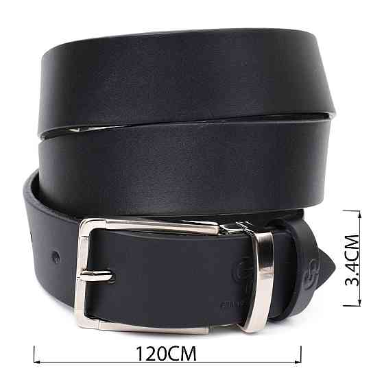 Практичний брючний ремінь для чоловіків з натуральної шкіри GRANDE PELLE 11677 Чорний Київ