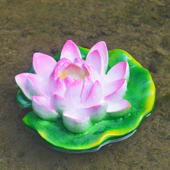Фігурка Квітка латаття, Квітка Лотосу 14 х 13 см Полістоун Плаваючий декор для ставка, басейну, фонтану Одеса