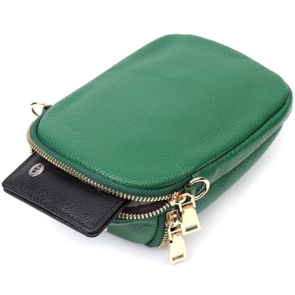 Интересная сумка для женщин из мягкой натуральной кожи Vintage 22341 Зеленая Киев - изображение 5