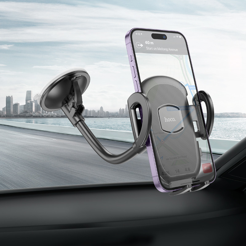 Автодержатель для телефона HOCO H10 General car holder(windshield) Black Киев - изображение 8