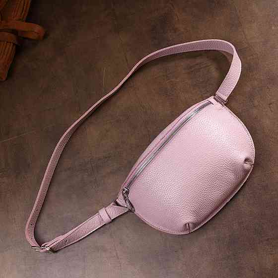 Кожаная практичная женская бананка Лиловый (SHVIGEL) Киев