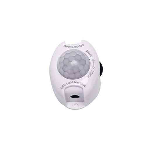Інфрачервоний датчик руху PIR 5-24В 5А для LED стрічки 30-600с 120° 3-5м автоматичний вимикач 48x35x31мм Київ