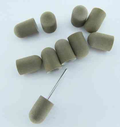 Набор Колпачки педикюрные на пластиковой основе 180 гритт серый полировочный 10 шт плюс основа держатель. Киев