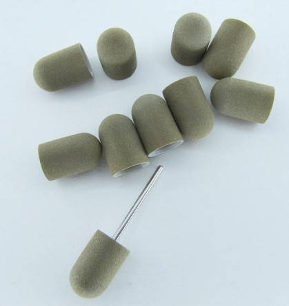 Набор Колпачки педикюрные на пластиковой основе 180 гритт серый полировочный 10 шт плюс основа держатель. Киев - изображение 3