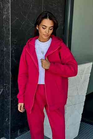 Зип худи женское оверсайз Малиновый 50/52 Харьков