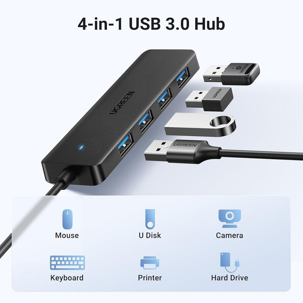 Хаб адаптер перехідник UGREEN 4-Port USB 3.0 Hub UGR-35574 Одеса - фото 3