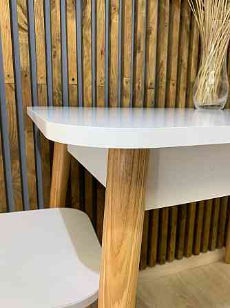 Обеденный стол LION Маями-2 деревянные ножки Нимфея Альба (белый) (LION-041003) Львов
