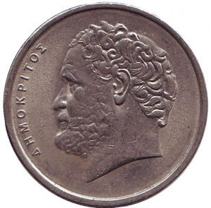 Демокрит. Монета 10 драхм. 1976-92 рік, Греція. (Г) Полтава - фото 1